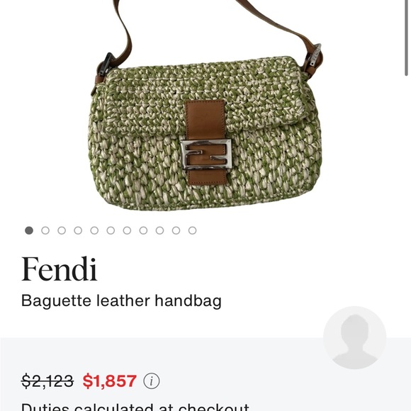 Rare Fendi Green Woven Baguette - Picture 9 of 9
